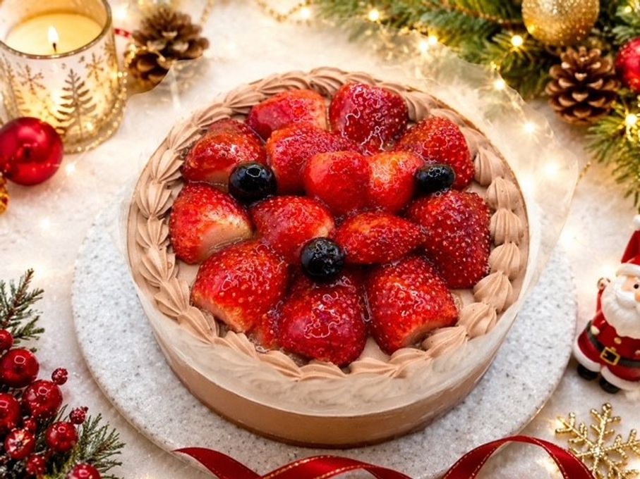 クリスマス限定 いちごとチョコのムースケーキ（グルテンフリー対応 卵・乳製品・小麦粉不使用） 1