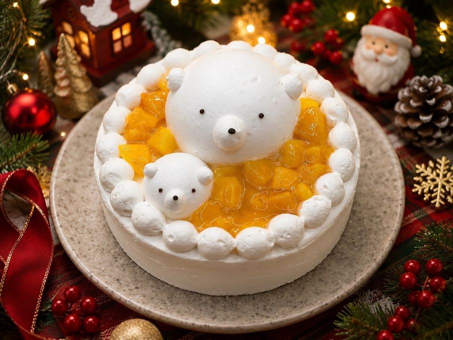 クリスマス限定 しろくまさんのマンゴーショートケーキ（グルテンフリー対応 卵・乳製品・小麦粉不使用） 1