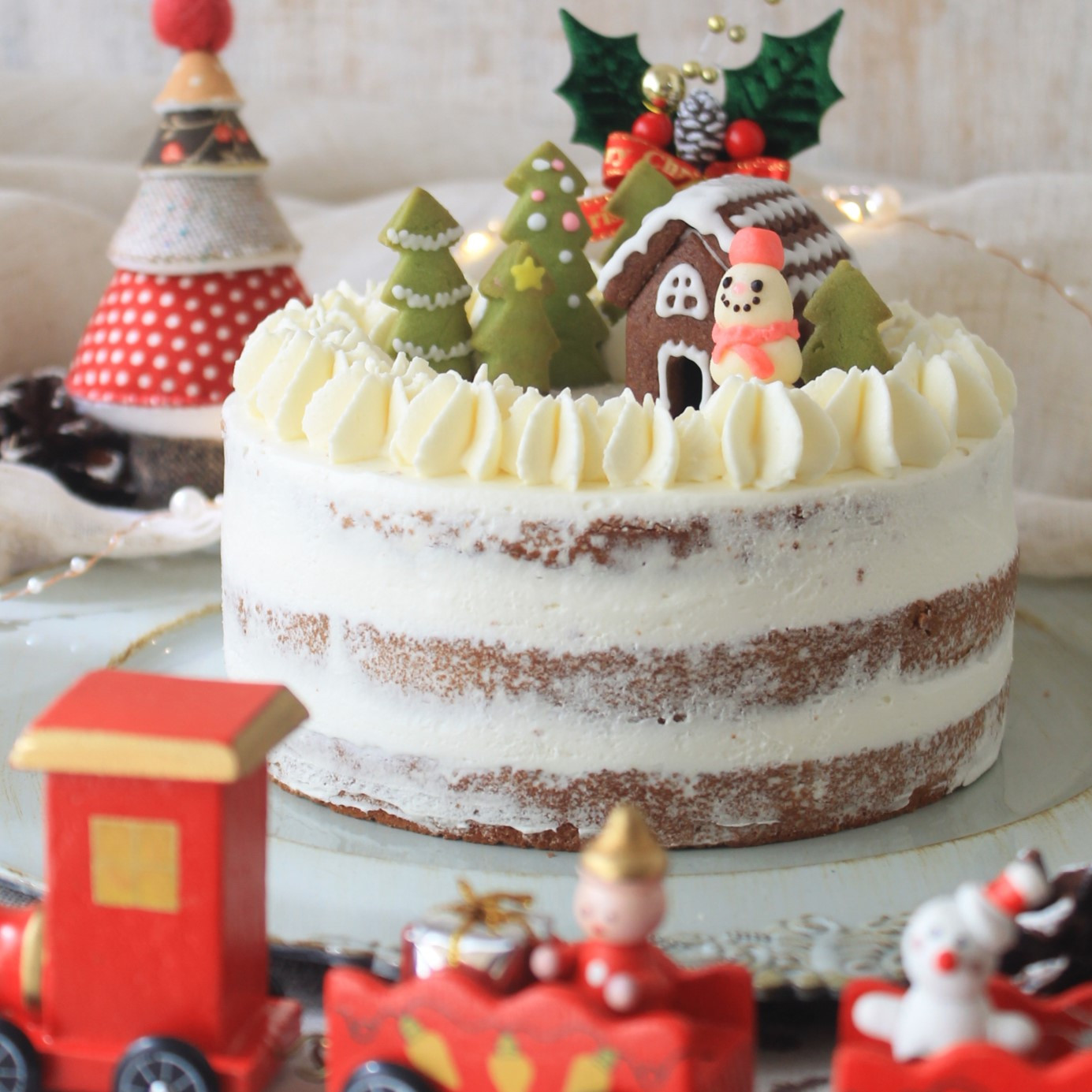 雪降る街のクリスマスケーキ＊ 6号（おやつのこみち Chemin