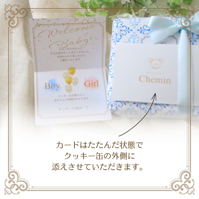 リトルテディ クッキー缶 (ジェンダーリビール・出産報告・出産祝い） 10