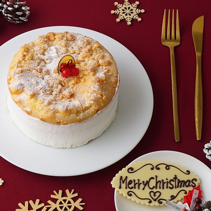 最高級洋菓子 フロッケンザーネトルテ 自家製赤すぐりジャムのショートケーキ 15cm_Merry Christmasバージョン 1