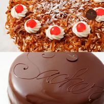 最高級洋菓子 シュヴァルツベルダーキルシュトルテ 15cm ＆ ウィーンの銘菓ザッハトルテ 12cm セット (記念日＆)