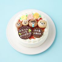 動物マカロン付きの生デコ 父の日飾り 5号