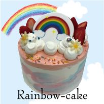 七色の虹のデコレーションケーキ「レインボーケーキ」 5.5号