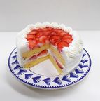 オーダーメイドプリントクッキー飾り・苺のデコレーションケーキ/ バニラ生クリーム  4号 12cm 4