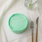 韓国ケーキ 5号 イエローグリーン 丸のメッセージケーキ 15cm センイルケーキ 1