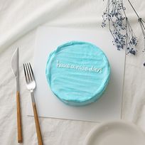 韓国ケーキ 5号 ライトブルー 丸のメッセージケーキ 15cm センイルケーキ