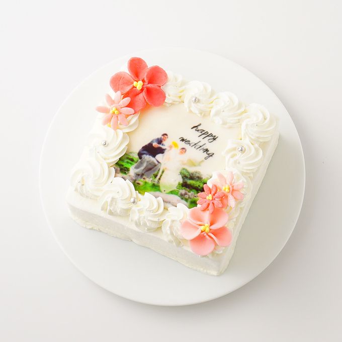 お花の色が選べる！お花の写真ケーキ 5号 15cm×15cm  3