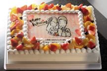 【30～40名様向け】写真ケーキ 生クリーム SDX 26cm×37cm 1