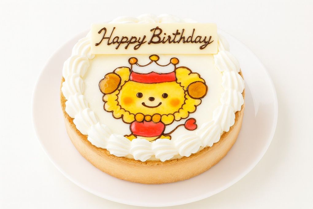 濃厚ベイクドチーズケーキ イラストケーキ 4種のチーズを練り込んだ 5号 15cm ギフトに最適  1