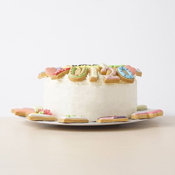 純生苺ショート 似顔絵アイシングクッキーケーキ イラストケーキ 5号 ギフトに最適 3