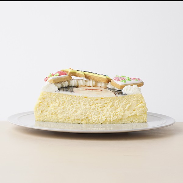 なめらか半熟スフレチーズケーキ 似顔絵アイシングクッキーケーキ イラストケーキ 5号 ギフトに最適 4