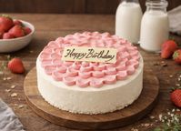 北海道根釧地区の生乳で作った レアチーズケーキ ベリークリーム仕上げ 5号 15cm 【アイシング飾りなどオプション選択でオリジナルデザインに！】  1