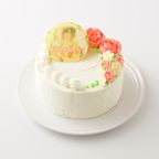 フラワー苺ショートフォトケーキ  選べるアイシング 写真ケーキ 6号 【お好きなイラストも人気です】  4