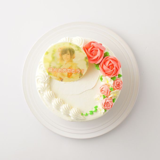 フラワー苺ショートフォトケーキ  選べるアイシング 写真ケーキ 5号 【お好きなイラストも人気です】  5