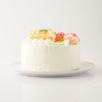 フラワー苺ショートフォトケーキ  選べるアイシング 写真ケーキ 6号 【お好きなイラストも人気です】  6