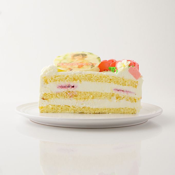 フラワー苺ショートフォトケーキ  選べるアイシング 写真ケーキ 5号 【お好きなイラストも人気です】  7