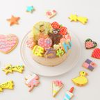 フラワー生チョコフォトケーキ 苺ショート 選べるアイシング 写真ケーキ 5号 【お好きなイラストも人気です】  2
