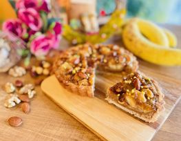 【卵、乳、小麦、白砂糖不使用、グルテンフリースイーツ】タルトキャラメルナッツバナーヌ 5号 15cm 《ヴィーガンスイーツ・ヴィーガンケーキ》《無添加》《アレルギー配慮》 