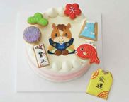 純生苺ショート お年賀干支アイシングクッキーケーキ イラストケーキデコレーション 5号 ＊限定数【無くなり次第終了】 1