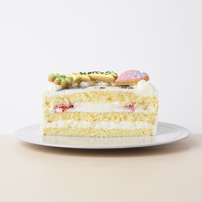 純生苺ショート 似顔絵アイシングクッキーケーキ イラストケーキ 5号 ギフトに最適 4