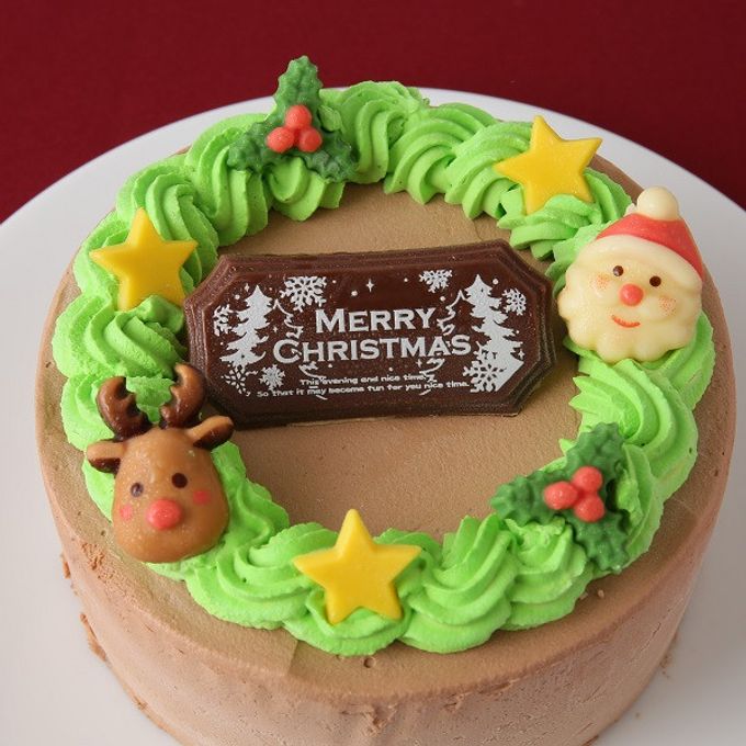 【美味宣言】生チョコ クリスマスリースセンイルケーキ 5号 15cm クリスマス2023 3