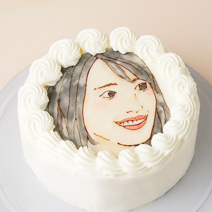 純生苺ショート 似顔絵ケーキ アイシングクッキーケーキ  イラストケーキ 6号 ギフトに最適 5