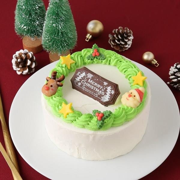 美味宣言】純生苺ショート クリスマスリースセンイルケーキ 4号 12cm クリスマス2023（THE NICOLE） | Cake.jp