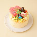 人参クリーム 選べるアイシングクッキーケーキ【当日配送OK】ファーストバースデー 4号 12cm 7