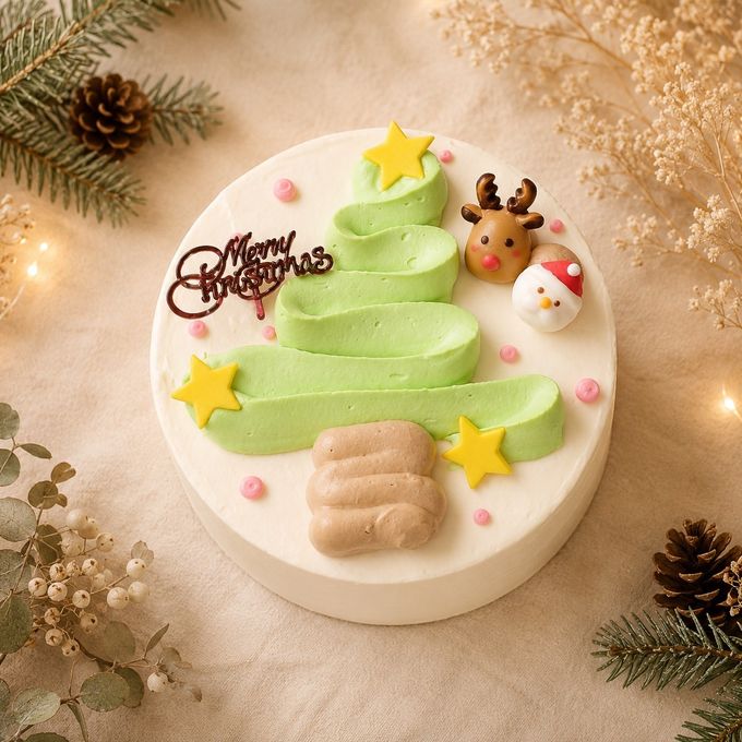 【3度楽しめる】残り9個/30クリスマスリース ギミック苺ショート センイルケーキ ４号 1２m 2