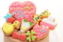 生チョコ苺ショート 似顔絵アイシングクッキーケーキ イラストケーキ 4号 ギフトに最適 10