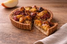 【卵、乳、小麦、白砂糖不使用、グルテンフリースイーツ】タルト林檎と金時芋 5号 15cm 《ヴィーガンスイーツ・ヴィーガンケーキ》《無添加》《アレルギー配慮》   2