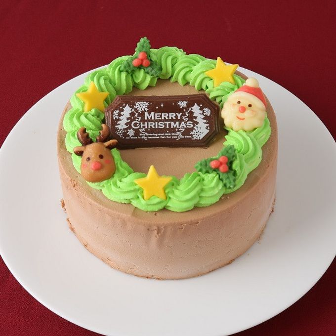 【美味宣言】生チョコ クリスマスリースセンイルケーキ 6号 18cm クリスマス2023 4