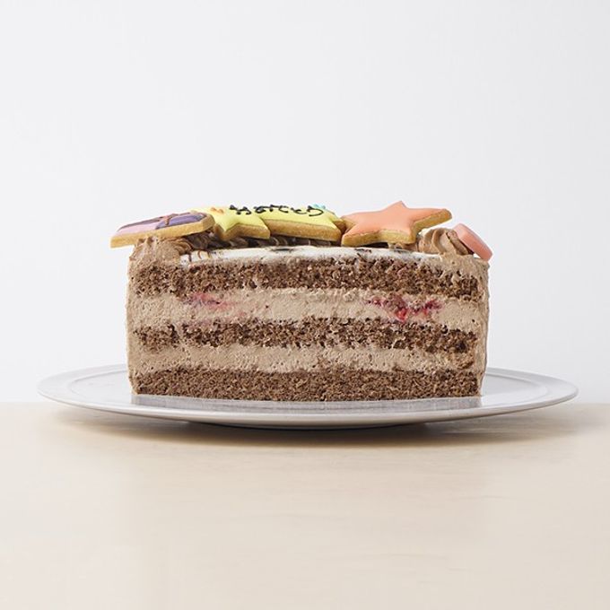 生チョコ苺ショート 似顔絵ケーキ アイシングクッキーケーキ イラストケーキ 6号 ギフトに最適 4