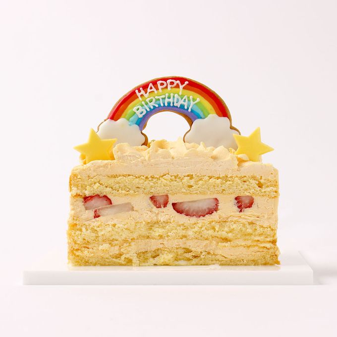 人参クリーム 低甘味低脂肪で体に優しい  エレガントネイキッドケーキ 選べるアイシングクッキー【当日配送OK】ファーストバースデー 3号 9cm スマッシュケーキとしても最適！ 6