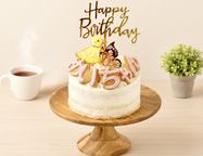 【文字色変更OK】【低甘味、低脂肪の体に優しいヨーグルトクリーム】 【名前付き】 エレガントネイキッドケーキ 選べるアイシングクッキー ファーストバースデー  4号 12cm スマッシュケーキとしても最適！ 1