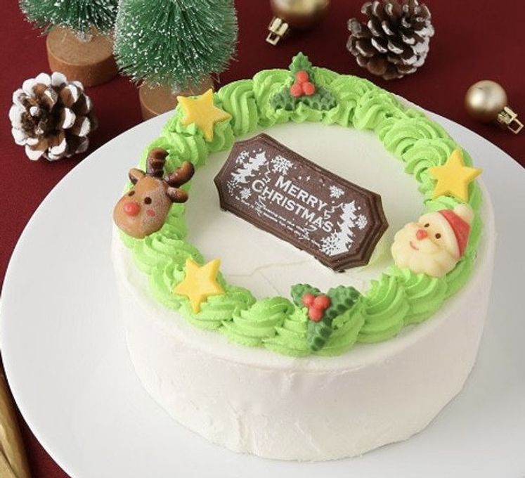 【美味宣言】純生苺ショート クリスマスリースセンイルケーキ 4号 12cm クリスマス2023 1