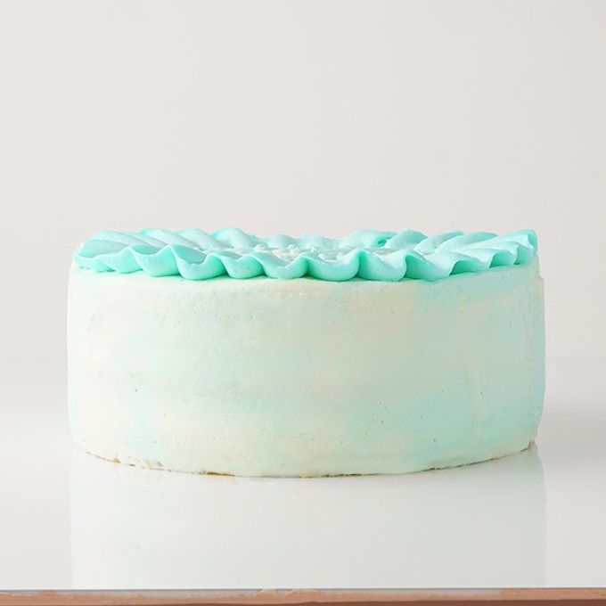 【美味宣言】名前付き選べるアイシングクッキー 生クリーム絞り飾り センイルケーキ（青） クリームカラーは5色から選べます 5号 3