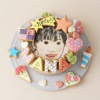 生チョコ苺ショート 似顔絵ケーキ アイシングクッキーケーキ イラストケーキ 6号 ギフトに最適