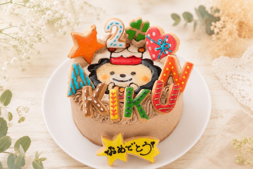 生チョコ苺ショート イラストケーキ アイシングクッキーケーキ 4号 ギフトに最適 7