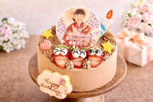 特選生チョコクリーム 苺ショート  写真フォトケーキデコレーション 4号 12cm 【お好きなイラストも人気です】【当日OKです】