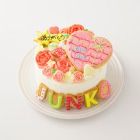 フラワー苺ショート 選べるアイシングクッキーケーキ 5号 