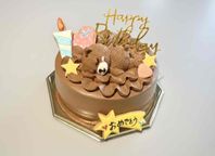 lovelyベアー 生チョコ苺ショート 選べるアイシングクッキーケーキ 4号 選んで楽しい！！ ギフトに最適   1