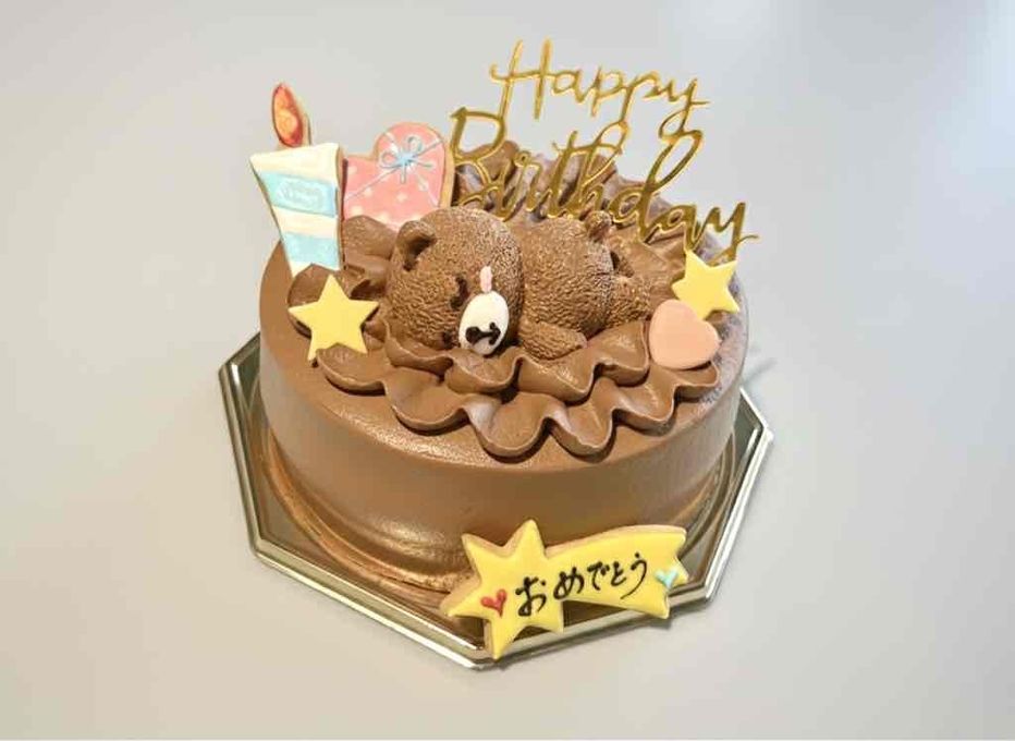 lovelyベアー 生チョコ苺ショート 選べるアイシングクッキーケーキ 4号 選んで楽しい！！ ギフトに最適   1