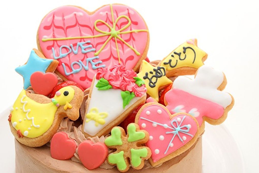 生チョコ苺ショート 似顔絵ケーキ アイシングクッキーケーキ イラストケーキ 6号 ギフトに最適 10