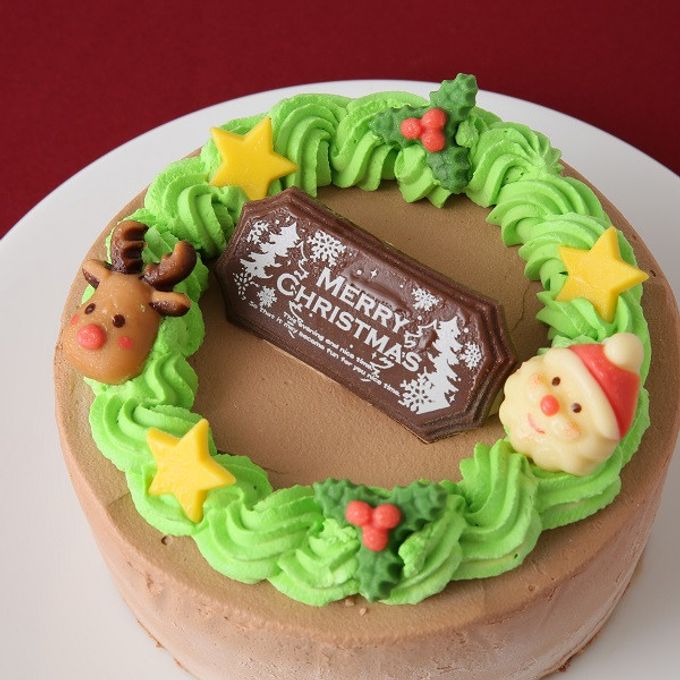 【美味宣言】生チョコ クリスマスリースセンイルケーキ 6号 18cm クリスマス2023 2