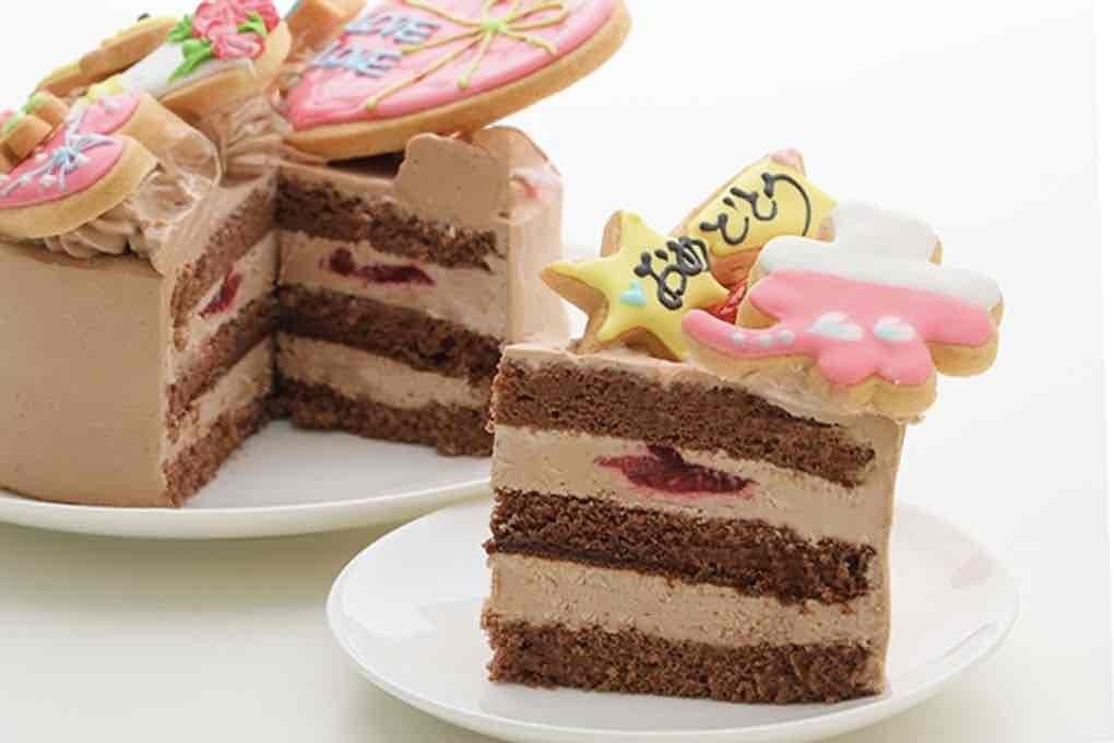 lovelyベアー 生チョコ苺ショート 選べるアイシングクッキーケーキ 4号 選んで楽しい！！ ギフトに最適   3