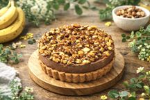 【卵、乳、小麦、白砂糖不使用、グルテンフリースイーツ】キャラメルナッツバナーヌショコラ【京豆腐仕込み】 5号 15cm ～京豆腐をベース作り上げたショコラケーキ～《ヴィーガンスイーツ・ヴィーガンケーキ》 《無添加》《アレルギー配慮》  1