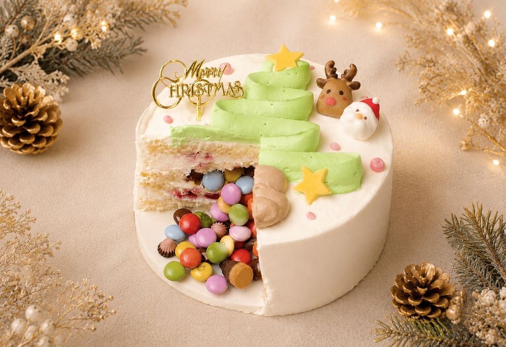 【3度楽しめる】残り9個/30クリスマスリース ギミック苺ショート センイルケーキ ４号 1２m 1