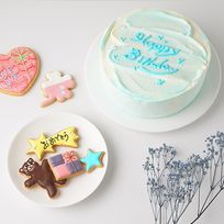 【美味宣言】選んで楽しい アイシングクッキー センイルケーキ 青 4号